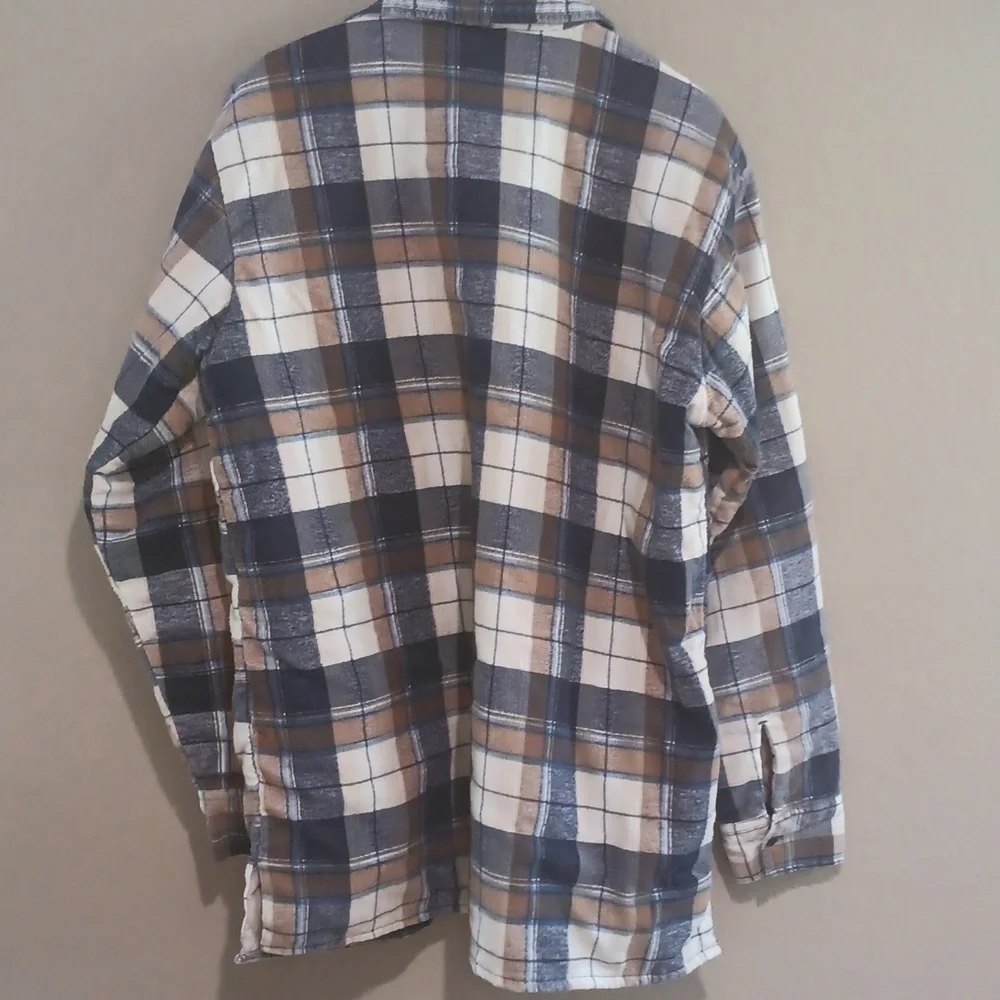 Dickies Plaid Quilted-Lined Shirt Jacket in Brown, Black & White